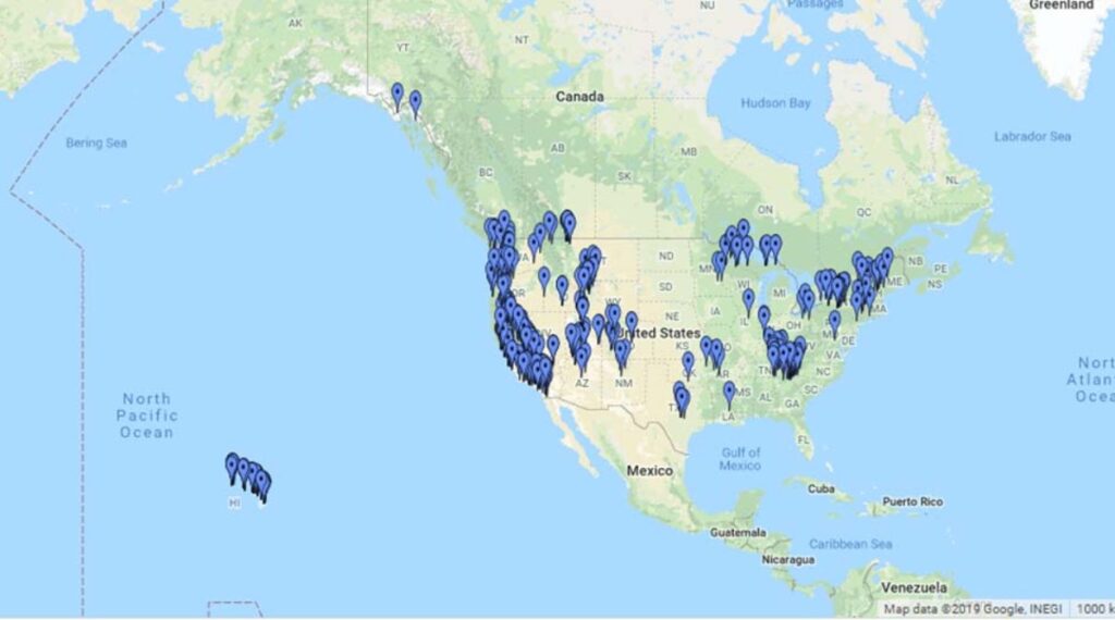 Waterfalls in Mexico Map